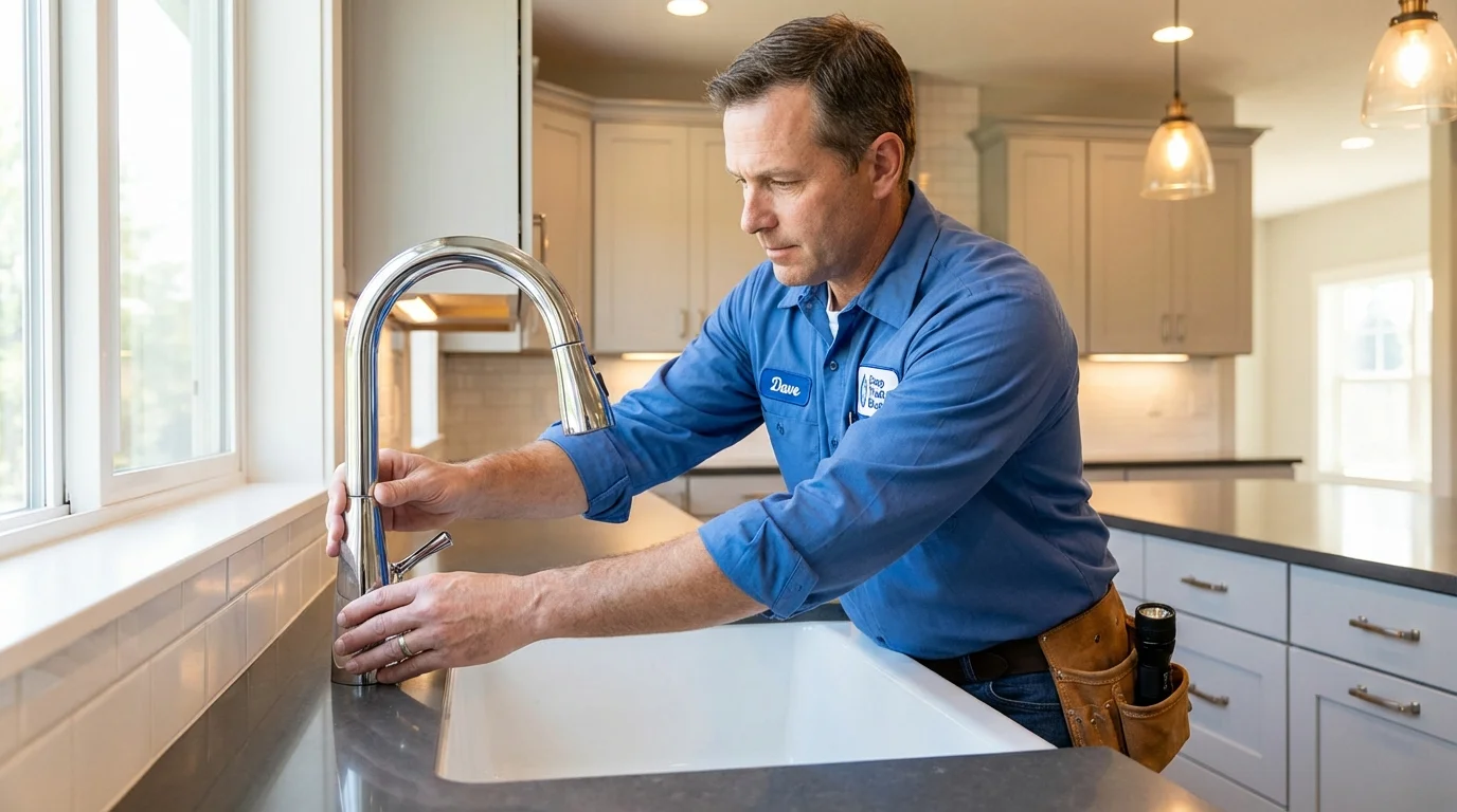 Kitchen faucet installation by Johns Plumbing LLC in Chittenden